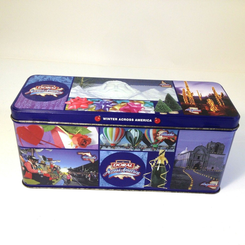 Vintage Collectible RJ Reynolds Winter Doral Across America Series Tin Box